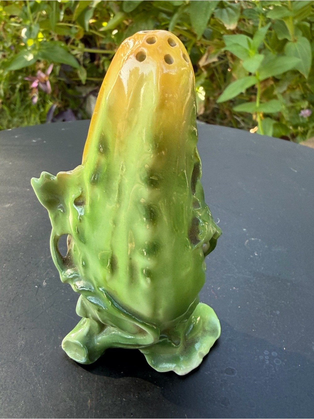 Vintage 1950’s Cucumber Salt Shaker RARE Partial Original Label And Cork Stopper